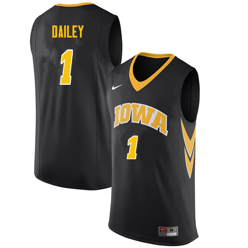 Men #1 Maishe Dailey Iowa Hawkeyes College Basketball Jerseys Sale-Black - Click Image to Close